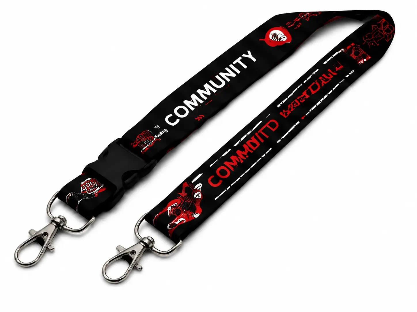 Tali Lanyard Custom Ring O Jahit Stopper Punggung 2.5 cm